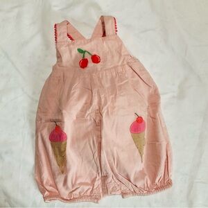 BABY BODEN 6/12 Pink Cherry & Ice Cream Bubble Romper